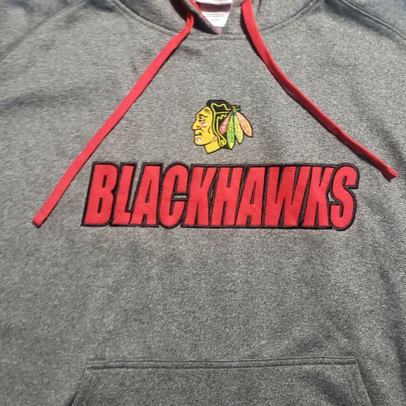NHL Offical Licensed Gray Chicago Blackhawks Hockey Long Sleeve Hoodie Men's XL - Picture 4 of 16